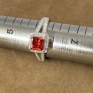 Radiant Garnet set in a 925 Sterling Silver Ring